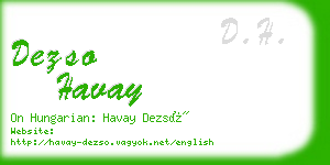 dezso havay business card